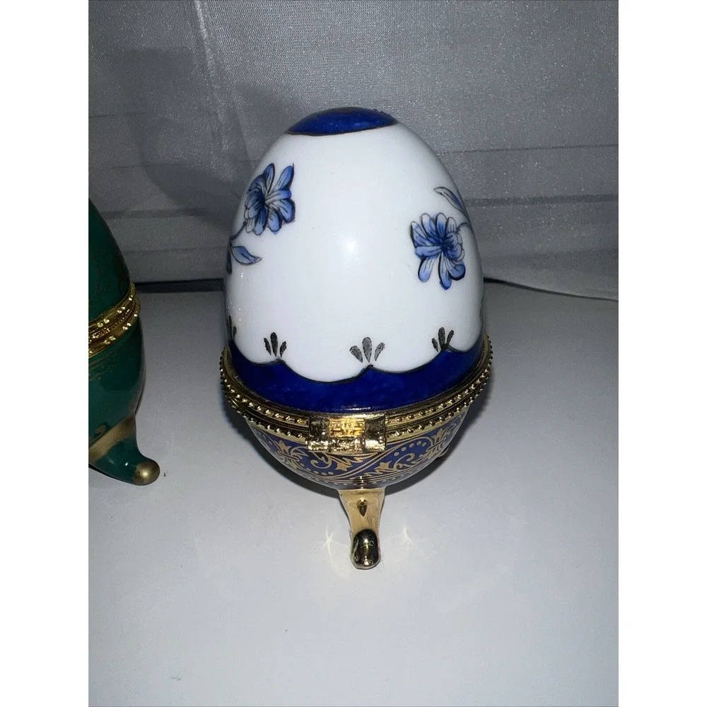 Trinket Boxes-EGG CHINA TRINKET BOXES-SET OF 2